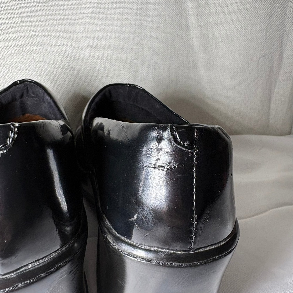 b.o.c. Born Concept Womens Black Patent Wedge‎ Clogs Slip On Shoes Size 6.5 - Picture 10 of 13